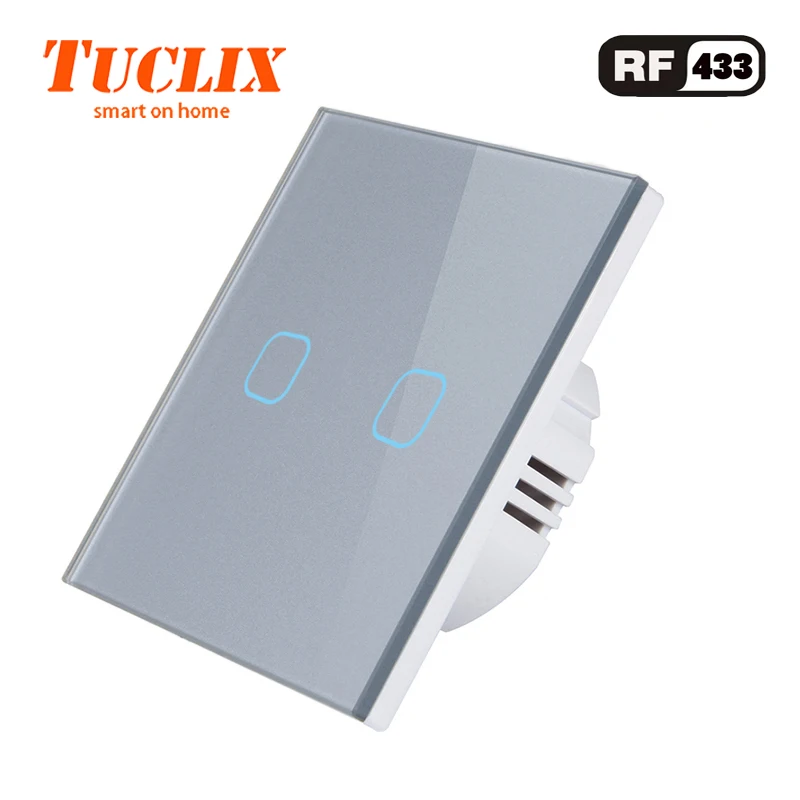 TUCLIX сенсорный выключатель с европейским стандартом 2 клавиши 1 канал