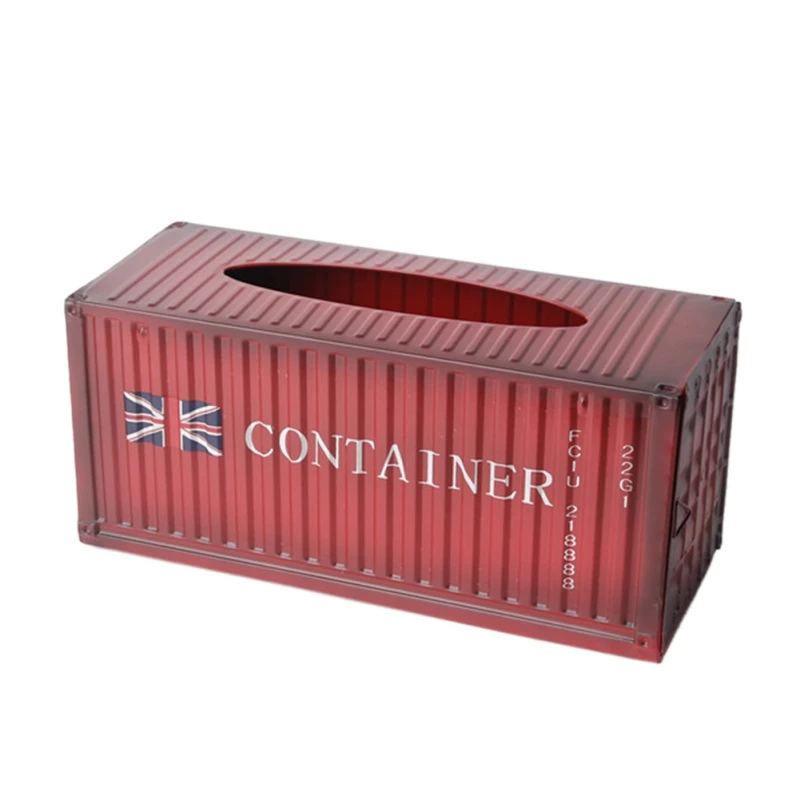 

Retro Industrial Creative Metal Iron Container Tissue Box Napkin Paper Container Storage Case Home Decor