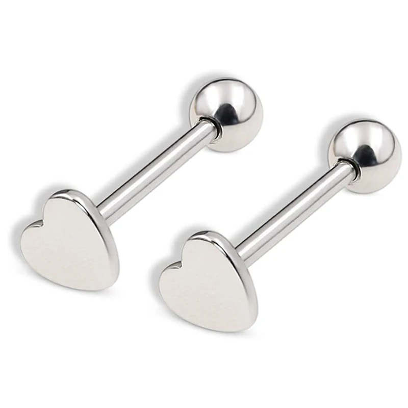 

New Heart Design Tongue Ring Sexy Tongues Percing Rings Stainless Steel Body Piercing Jewelry Gift for Women Girls