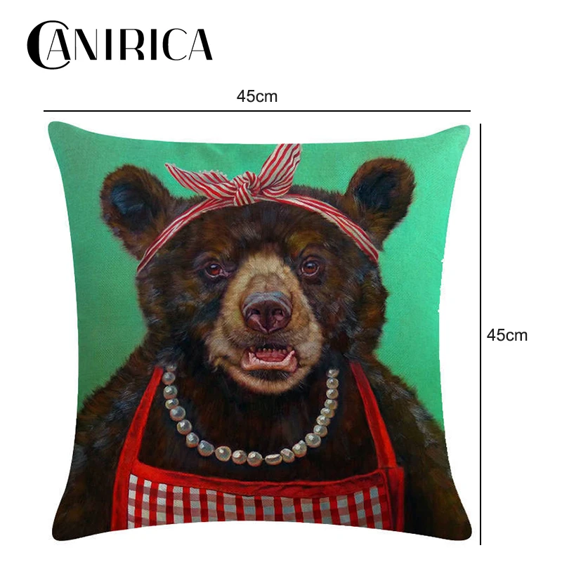 

Decorative Pillows Cover Cartoon Animal Cushion Cover for Living Room Car Cojines Decorativos Para Sofa 45X45 Home Decor