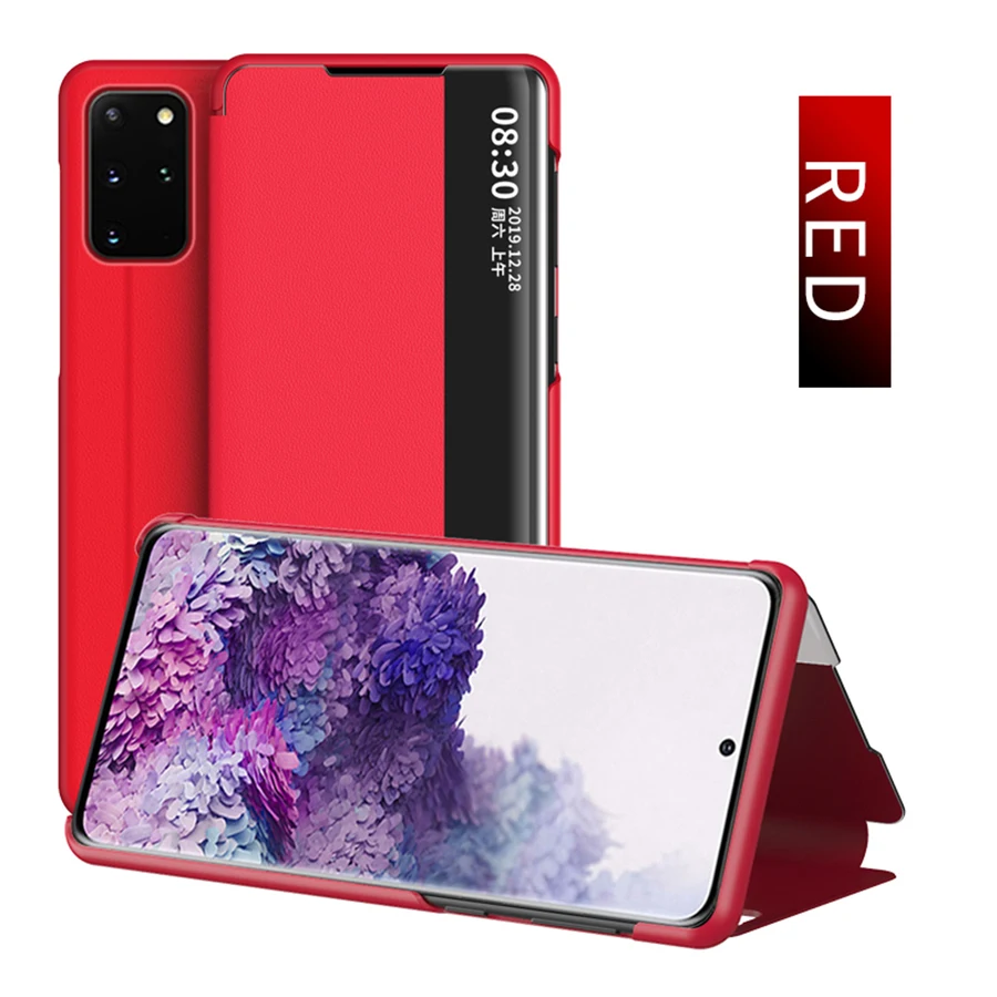 silicone case samsung Smart View Window Flip Case For Samsung Galaxy A12 A32 A52 A72 A71 A51 S22 Ultra 5G S21 S20 FE S10 S9 Plus Note 20 Leather Cover samsung silicone