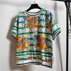 Женские свободные блузки с коротким рукавом, винтажные топы с принтом, женские рубашки с коротким рукавом, женские топы, лето 2020