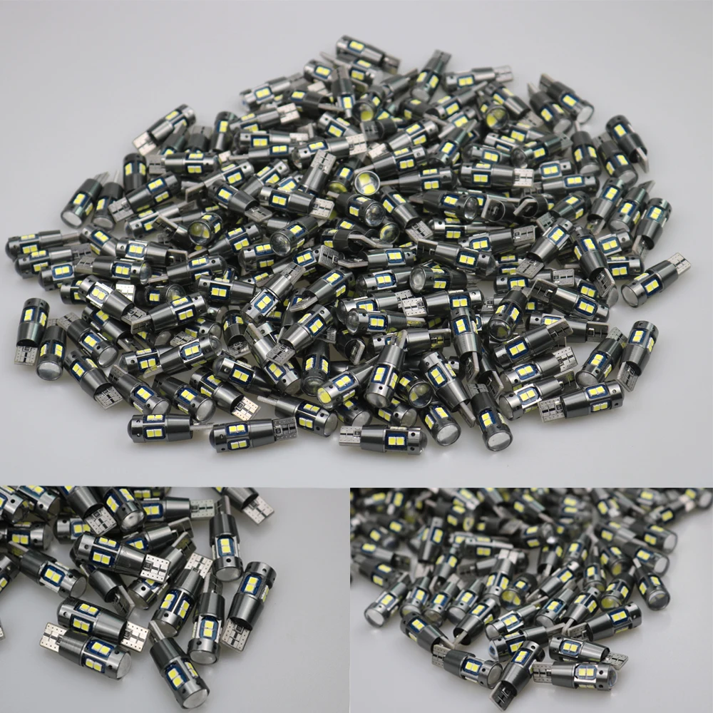 2 шт. Авто T10 W5W 194 168 3030 10SMD светодиодный Canbus автомобильная лампа для чтения купол Внутренний Боковой габаритный светильник белый лед синий желтый 12-24 В