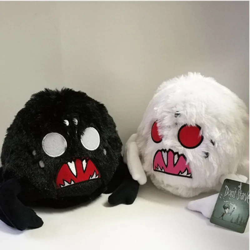 

1pc Anime Game Don't Starve Chester Eye Bone Hissing Spider White Black Plush Stuffed Animal Dolls 20cm Kids Gift