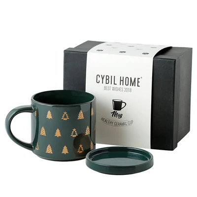 Керамическая американская кружка большой емкости толстая Золотая