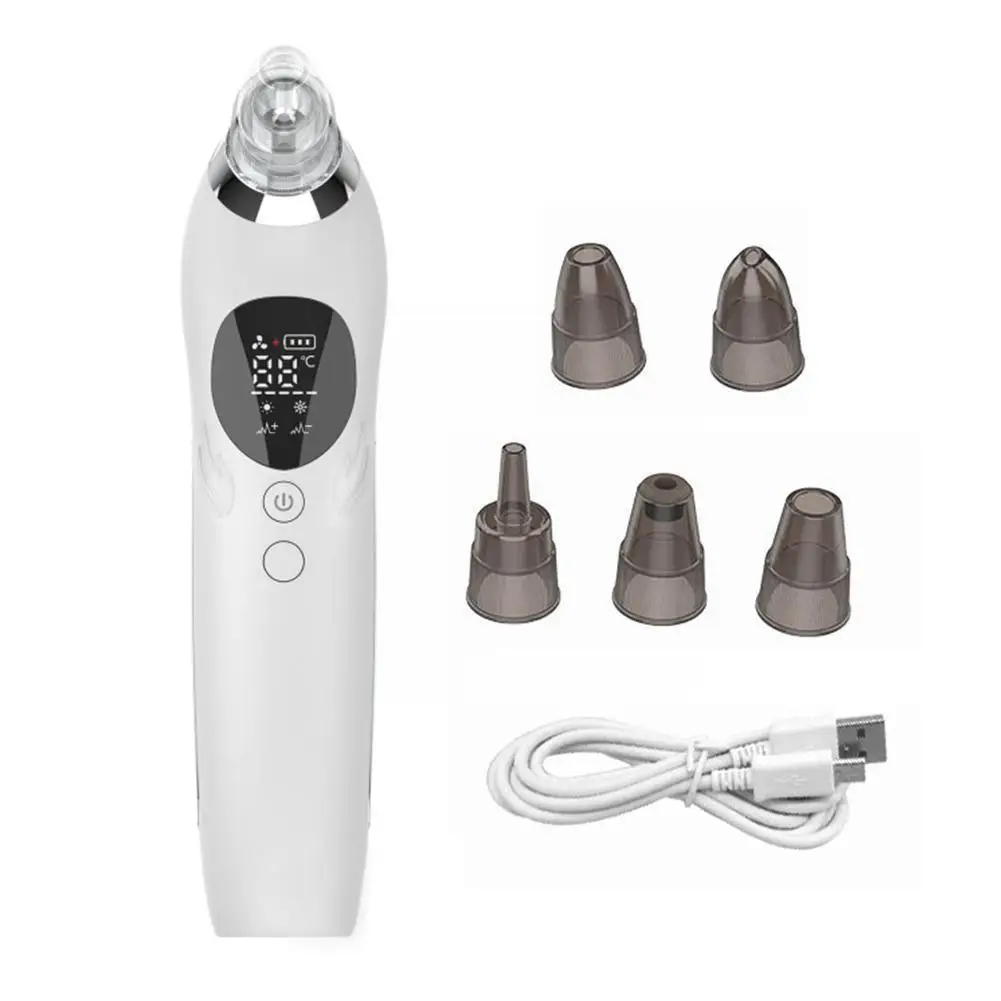 

Blackhead Remover Vacuum Cleaner Skin Pore Suction Extractor Skin Acne Cleanser Care Dot Black Tool Hammer Hot Cold H1m6