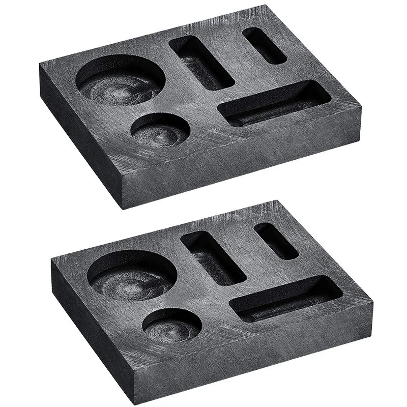 

5-In-1 Graphite Casting Ingot Mold Coin Combo Metal Casting Refining Scrap Bar for Melting Casting Refining Metal (2Pcs)