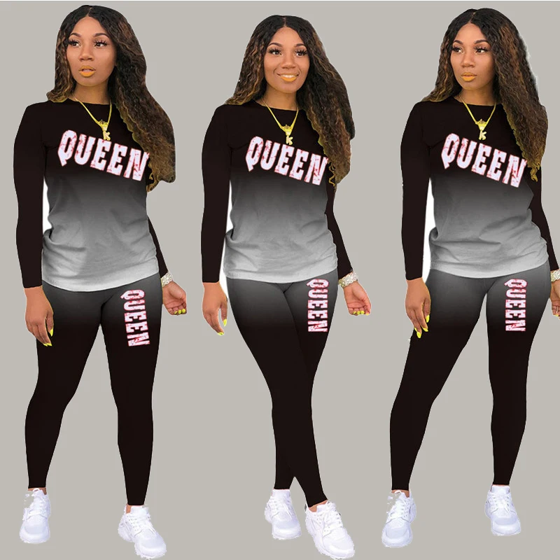 

2 Piece Sets Womens Outfits Lounge Wear Long Sleeve Tops and Pants Jogger Tracksuit Plus Size Sweatsuit Wholesale Dropshipping