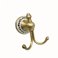 retro coat hook with round base wall mounted brass double robe hook hat towel hanger decorative for bathroom entryway brushed