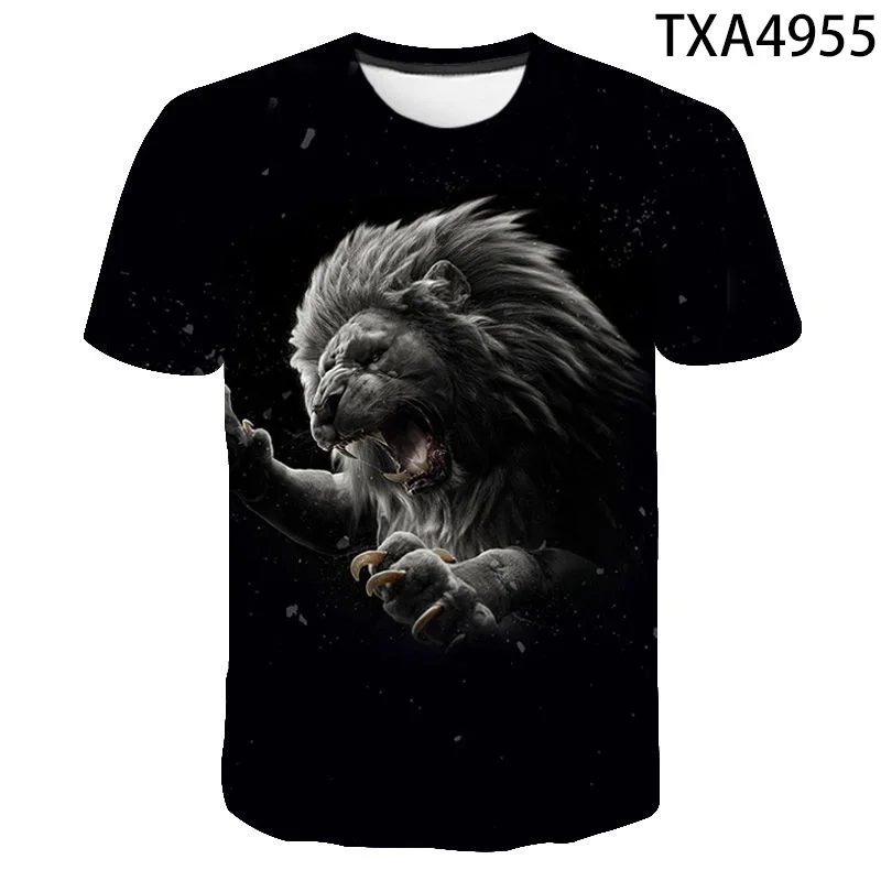 

2020 New Lion 3D T Shirt Men Women Children Tshirt Animal T-Shirt Summer Casual Tops Short Sleeve Cool Boy Girl Print Tees