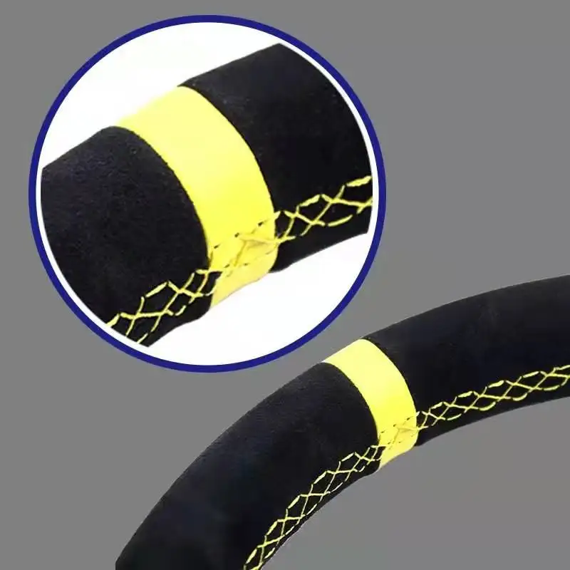 Новейшая игра плоские рулевые колеса 14 дюймов 340 мм гоночный руль замша кожа