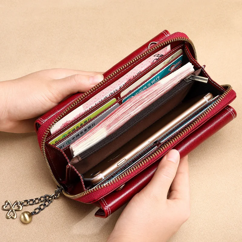 Женские кошельки из натуральной кожи SOUTH GOOSE женский длинный клатч для