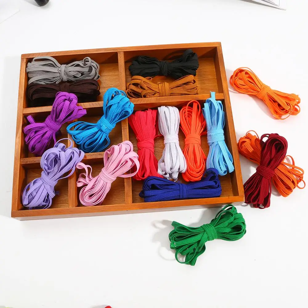 5 м/лот разноцветные эластичные ленты для канатная Резиновая лента кружевные с