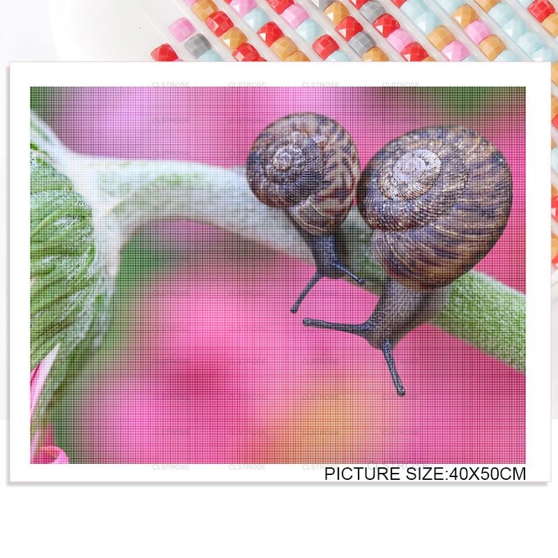

Diy Diamond Painting Acrylic Material In a Variety of Cute Snails In Various Scenes Modern Style Round Diamond Furniture