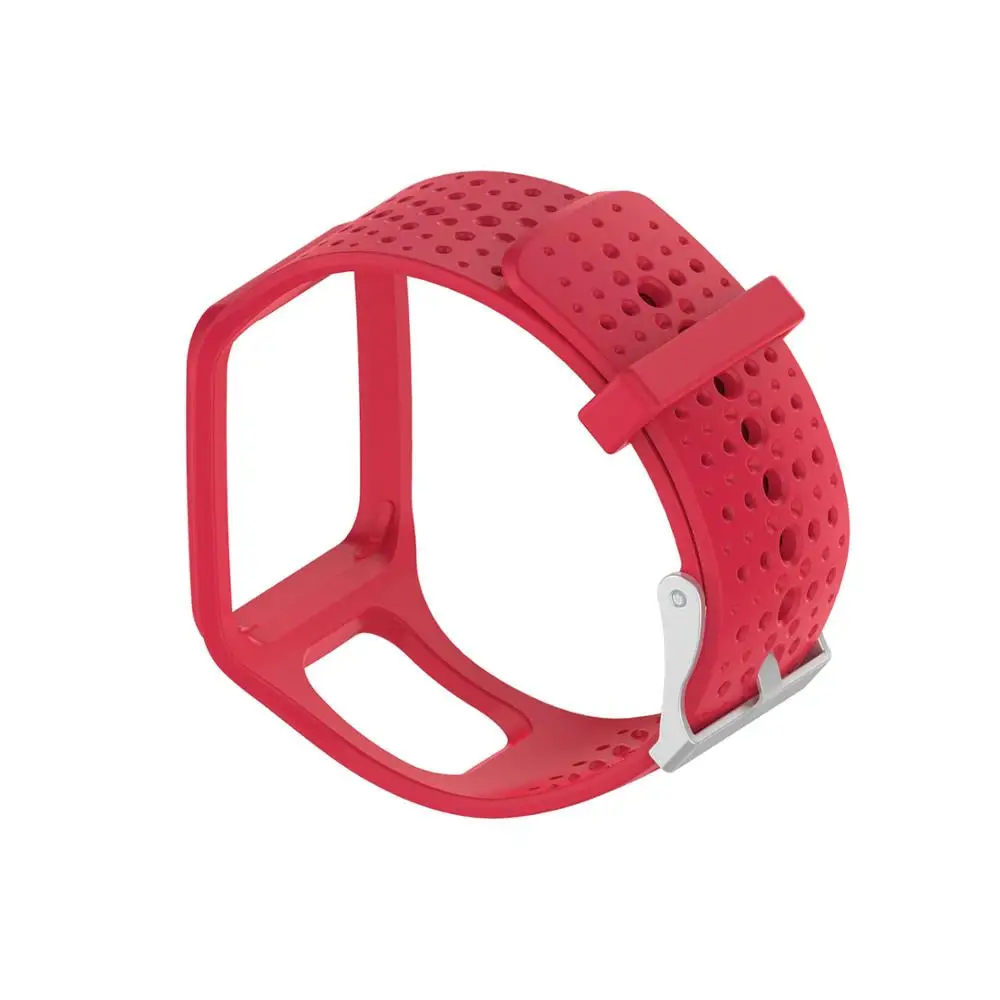 Ремешок для TomTom Multi-Sport gps HRM CSS AM Cardio Runner часы Силиконовые Мягкие аксессуары ремешок браслет - Цвет: Красный