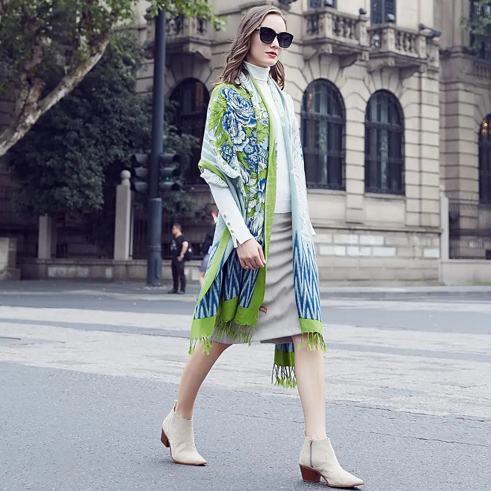 Шерстяные женские шарфы палантины элегантная теплая шаль из карфа бандана шарф