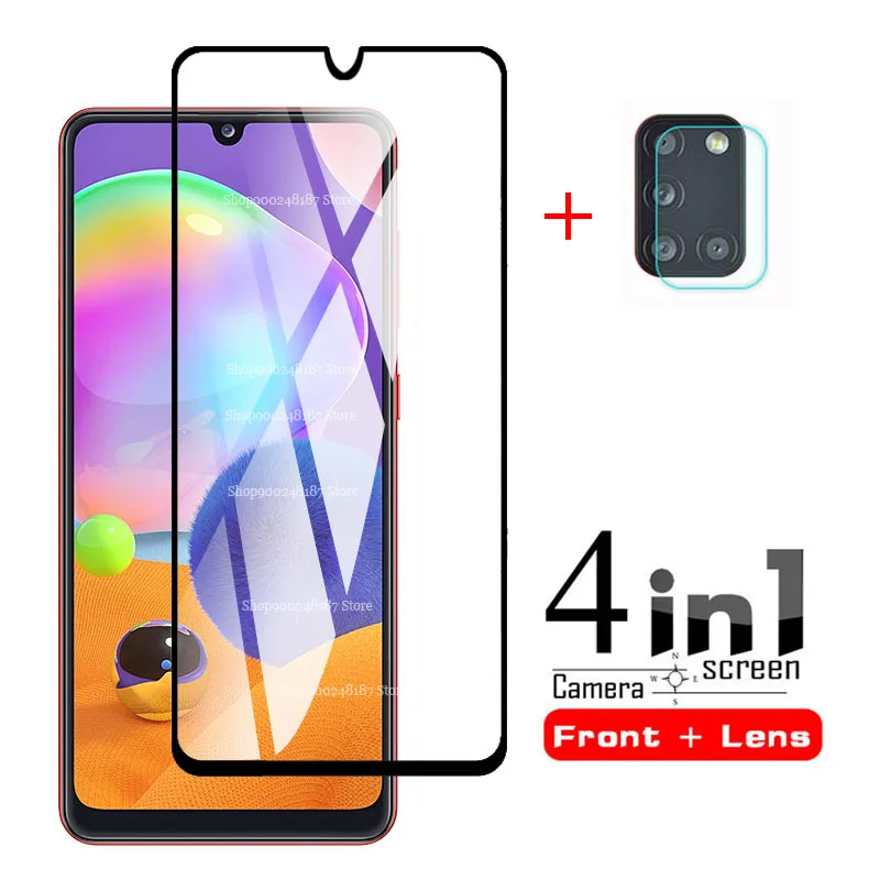 

For samsung a31 Glass 4 in 1 Camera lens tempered glass For samsung galaxy a31 a 31 a315F a315 screen protector protective Film