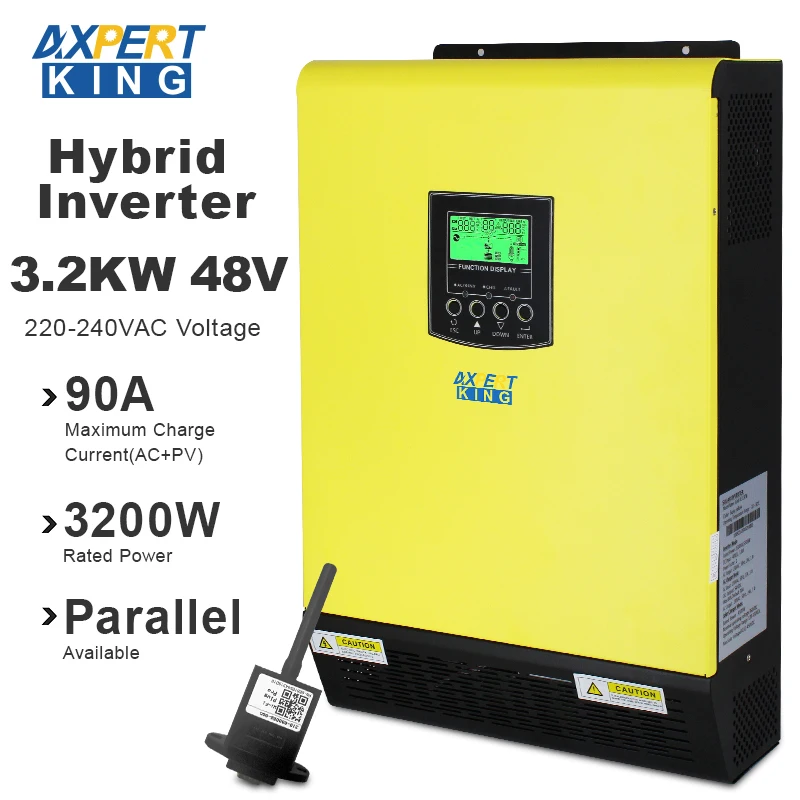 WIFI Гибридный солнечный инвертор 3200W 48v 230vac PV вход 5500W 450Vdc 90A MPPT Солнечное зарядное