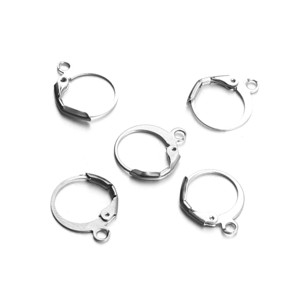 Semitree10pcs Нержавеющая сталь крючки для сережек застежки круглый ушные клипсы выводов для DIY серьги ювелирных изделий Аксессуары