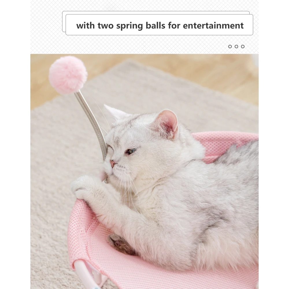 Сетчатая кошачья кровать гамак для кошек дышащая котят с висящими пружинными