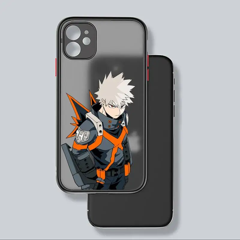 

Anime My Hero Academia deku bakugou Boku no Phone Case For iphone 12 11 8 7 plus mini x xs xr pro max matte transparent cover