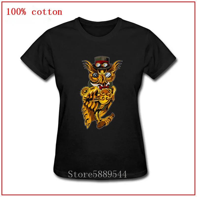 Элегантная Милая футболка в стиле стимпанк с совой модная брендовая одежда 2020