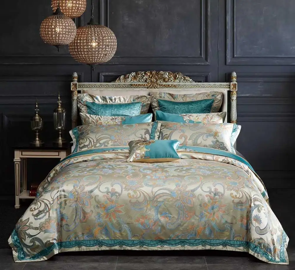 

Hot sale 100%cotton Luxury Bedding Set New Designer Bedding Sets Bed Sheet Jacquard Bedding Sets Duvet Cover bedclothes
