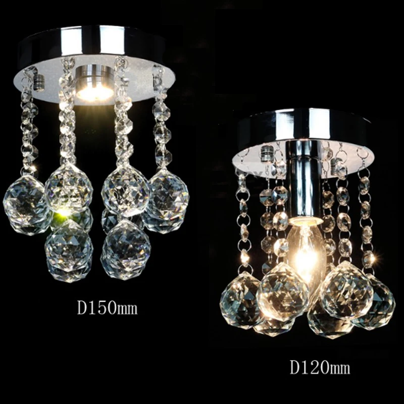 

Modern minimalist stainless steel k9 crystal ball DIY ceiling lamp living room decoration acrylic LED E14 bulb lighting