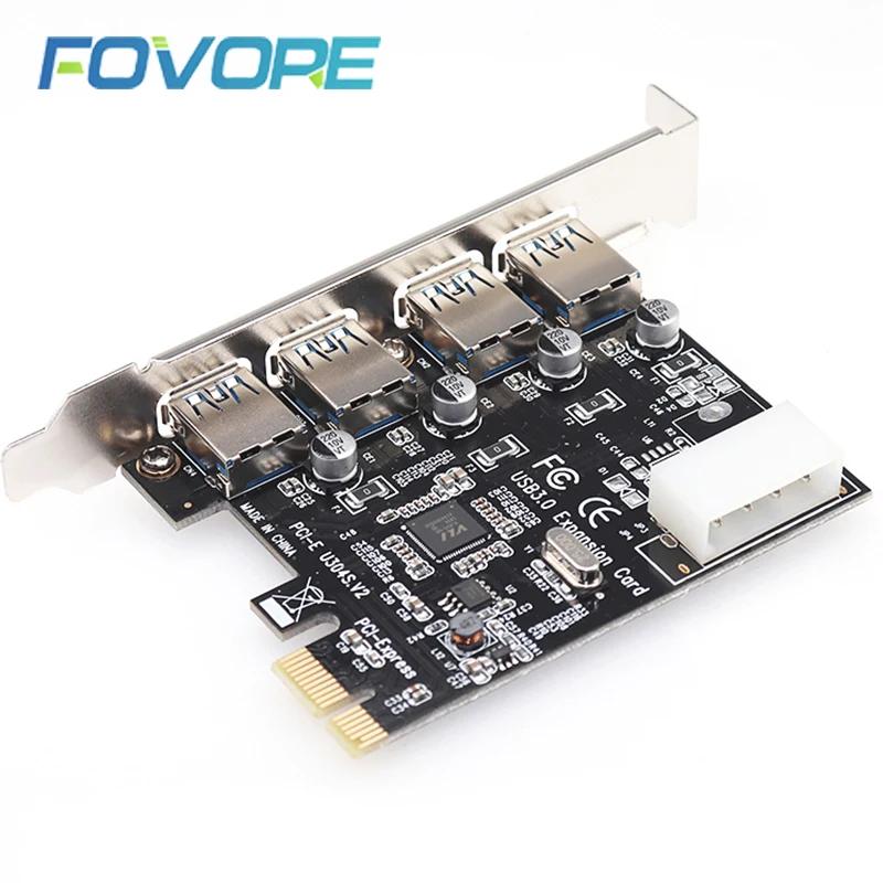 Плата расширения PCI-e к USB 4 порта 3 0 PCI express usb pci-e адаптер pcie конвертер для win 10 |