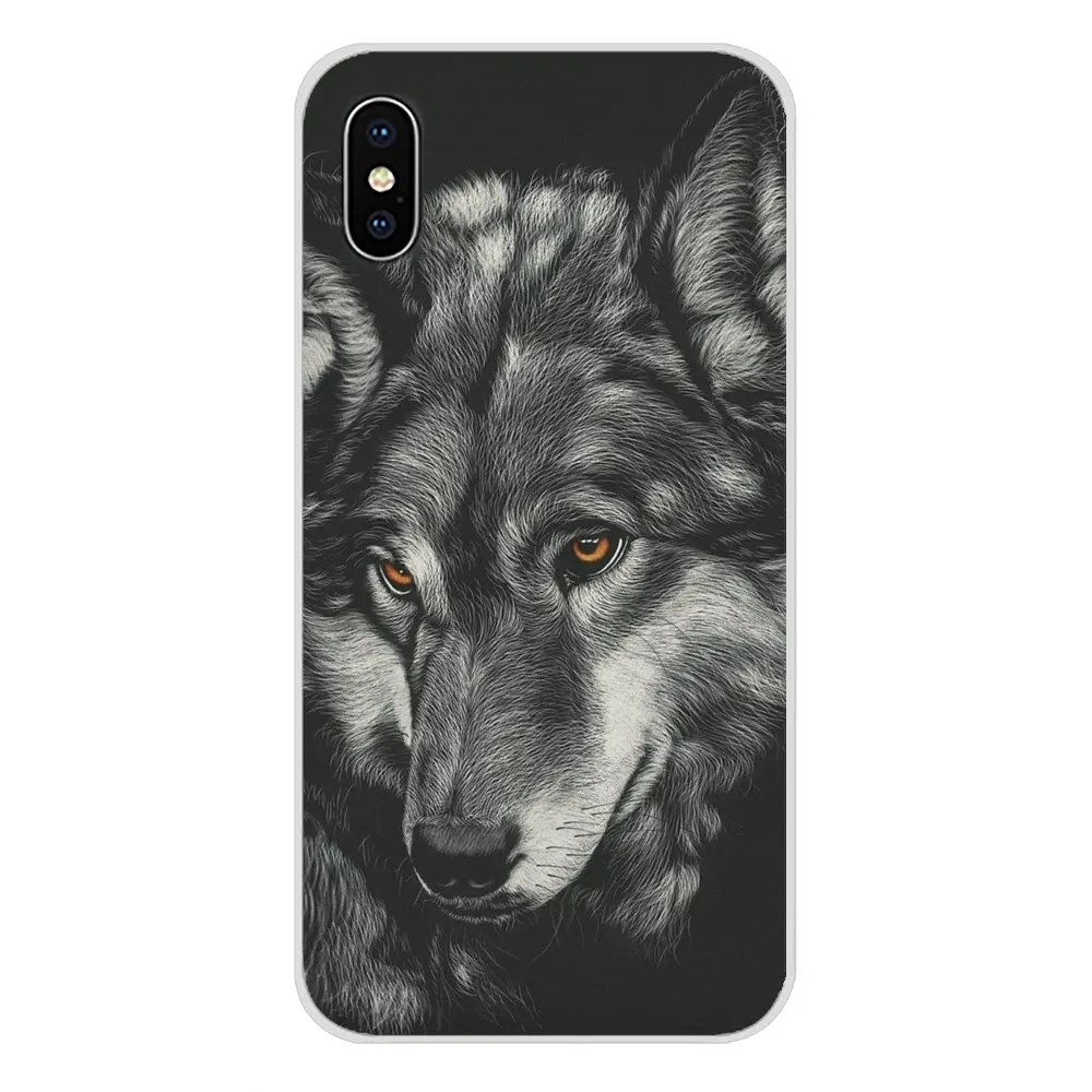 Transparent Soft Skin Case Luxury Animal Head Wolf Cat For Apple iPhone X XR XS MAX 4 4S 5 5S 5C SE 6 6S 7 8 Plus ipod touch | Мобильные