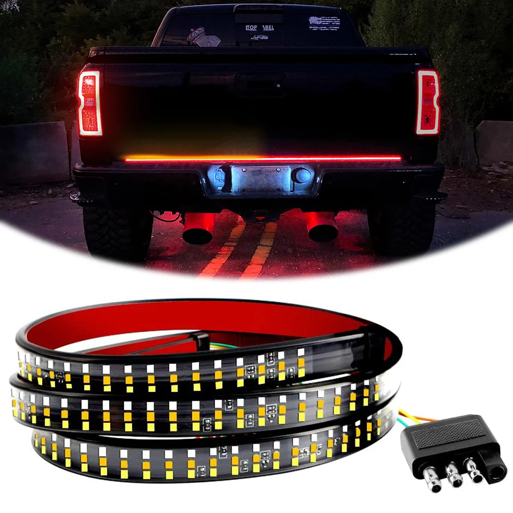 

Truck Tailgate Light Bar 60 Inch LED Strip for Pickup Trailer SUV Full Function Brake Reverse Turn Signal Tail Lamp Waterproof