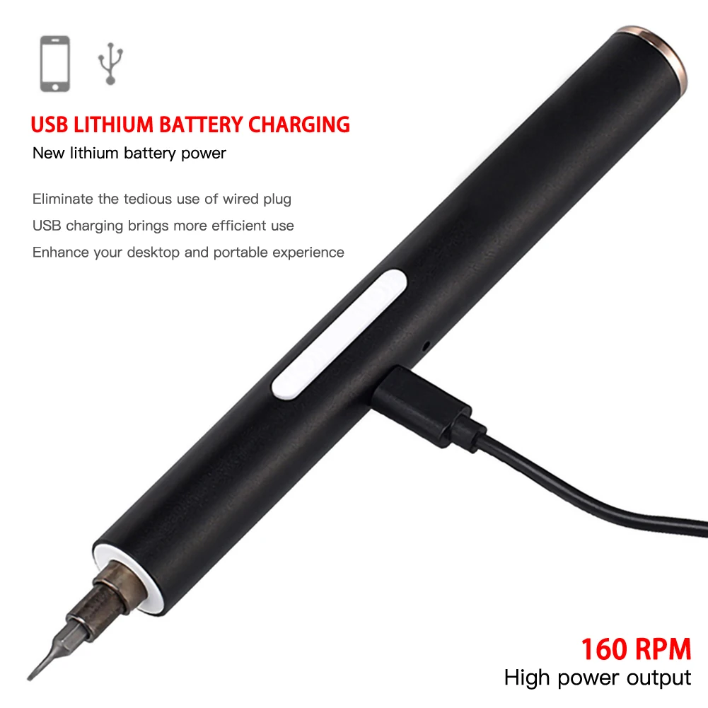 Mini Cordless Electric Screwdriver Rechargeable Screw Power Driver Tool Space Aluminum 0.16Nm For Smart Phone/Watch Repair Tools |
