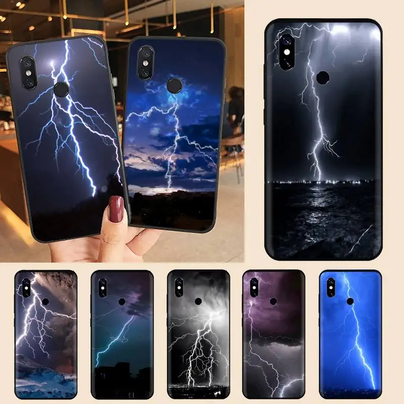 

Sky lightning Style atural weather Phone Case For Xiaomi Redmi note 7 8 9 t s 10 A pro lite funda shell coque cover