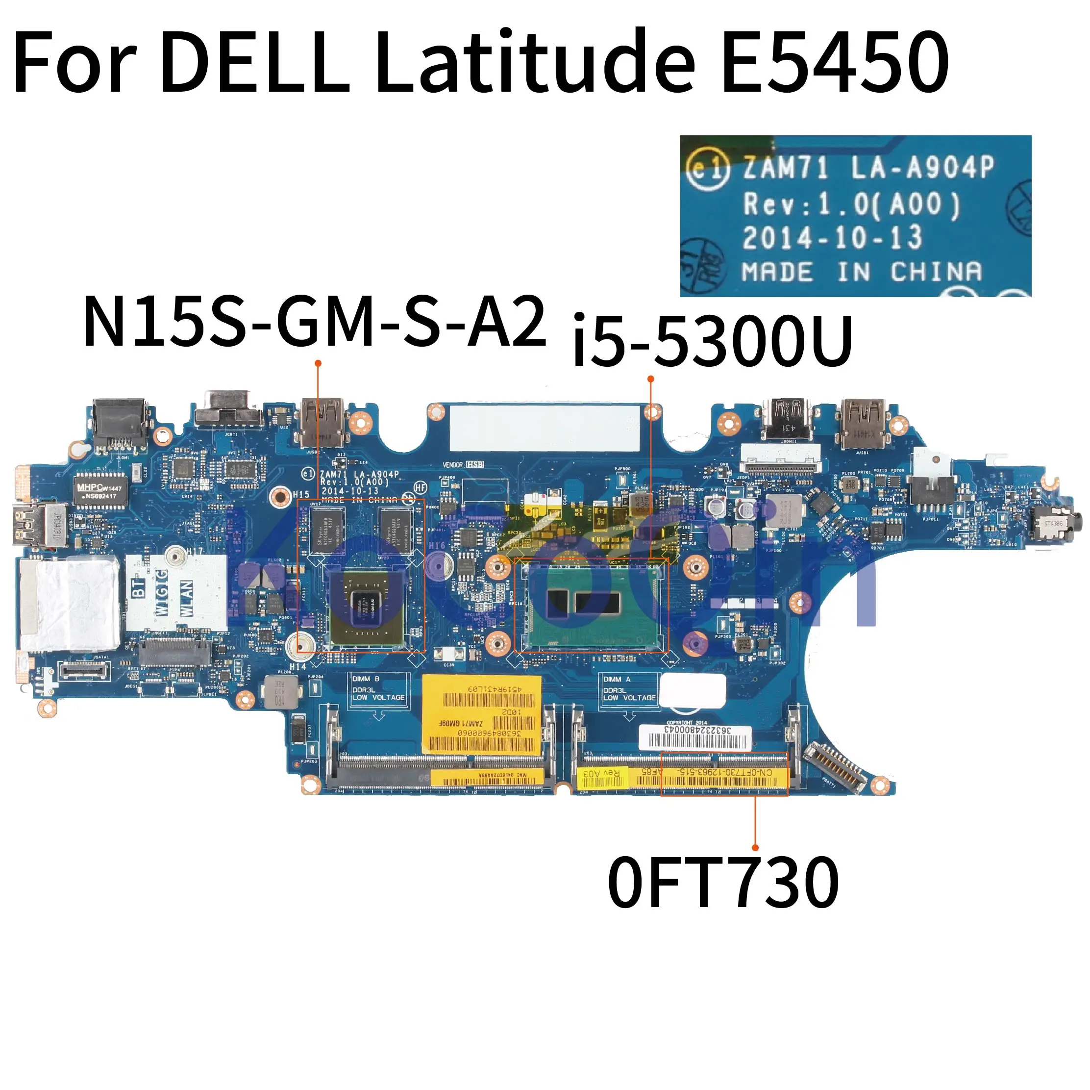 Материнская плата KoCoQin для ноутбука DELL Latitude E5450 0FT730 CN SR23X|Материнские платы