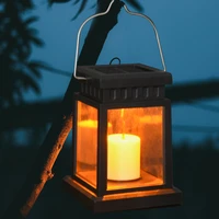 outdoor courtyard solar candle lantern retro portable solar powered lamp for garden holiday camping decoration