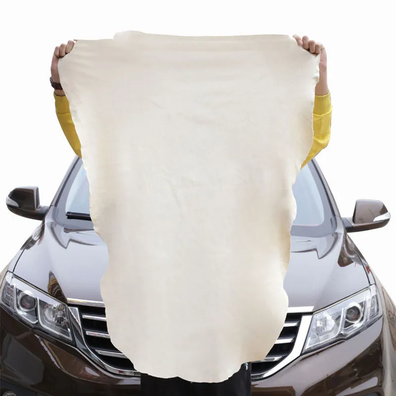 45x60cm Natural Elastic Shammy Chamois Leather Car Cleaning Towels Irregular Free Shape Drying Washing Care Polishing Cloth | Автомобили и