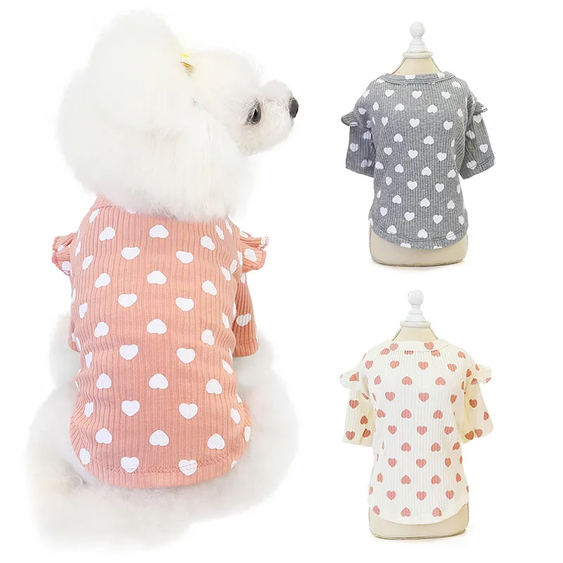 Осенне зимняя хлопковая одежда для домашних животных маленьких собак с принтом