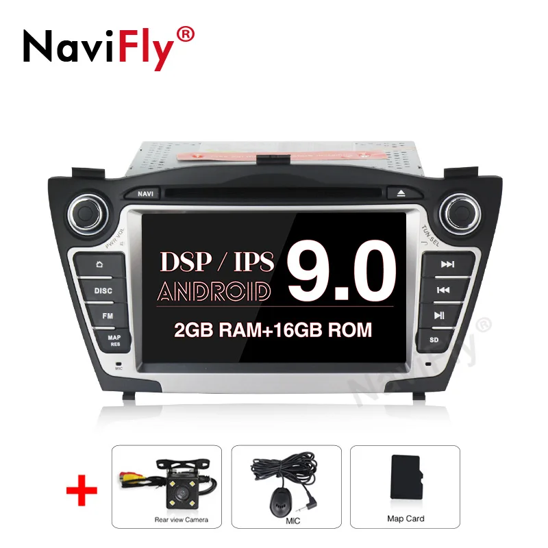 2G RAM 16G ROM NaviFly чистый Android9.0 ips DSP 4G wifi Автомобильный gps навигатор для hyundai Tucson IX35 автомобильный dvd-плеер Радио Аудио BT Камера просмотра - Цвет: 2G RAM 16G ROM
