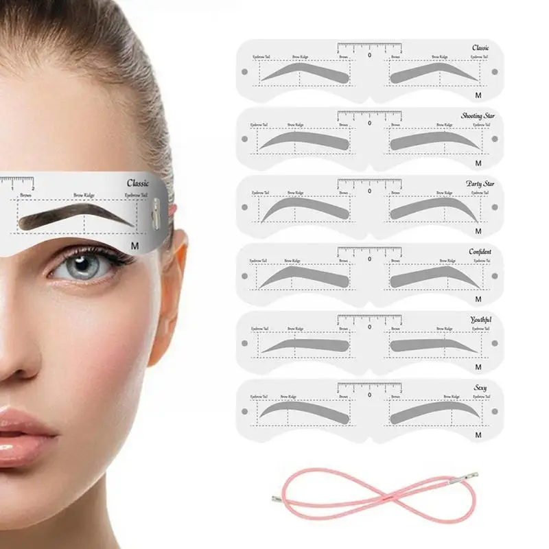 Моделирование бровей с зеркалом 6 видов трафарет для один шаг коррекции