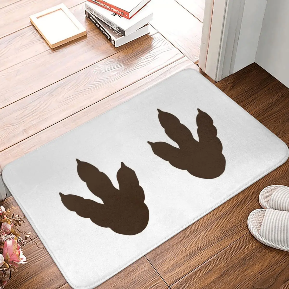 Динозавр ножки Придверный коврик из полиэстера нескользящий напольный Декор