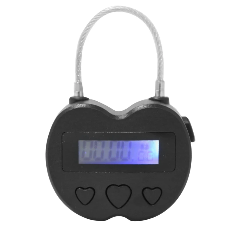 Temporizador de viaje multifunci&oacute;n con pantalla LCD, candado con temporizador temporal recargable por USB, resistente al agua-0