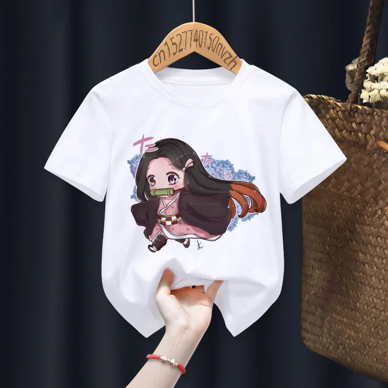 Nezuko Chibi Kimetsu no Yaiba Funny Boy Girl T-shirts Kid Children Anime Gift Present Little Baby Harajuku Clothes Drop Ship | Мать и