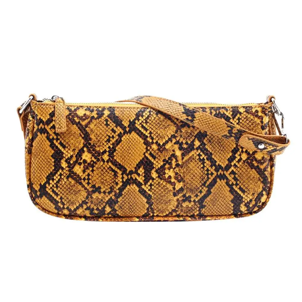 Snake Yellow Женские сумки-мессенджеры в стиле ретро с узором «Аллигатор», Сумки из искусственной кожи, уличные повседневные однотонные сумки на молнии, сумки через плечо, Bolsa Mujer, новинка - Цвет: Snake Yellow