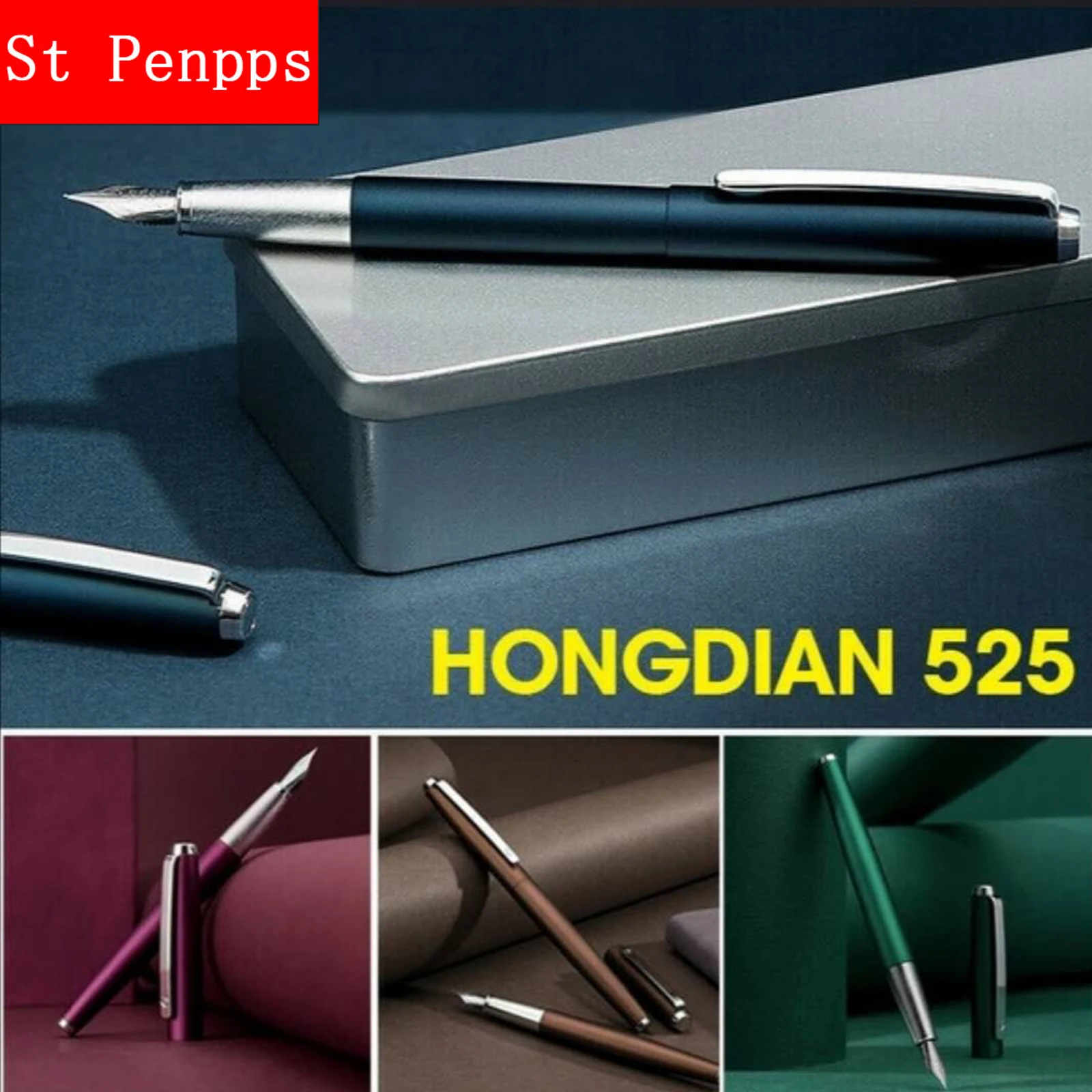 Hongdian 525 перьевая ручка полностью Металлическая чернильная EF/маленькое изогнутое