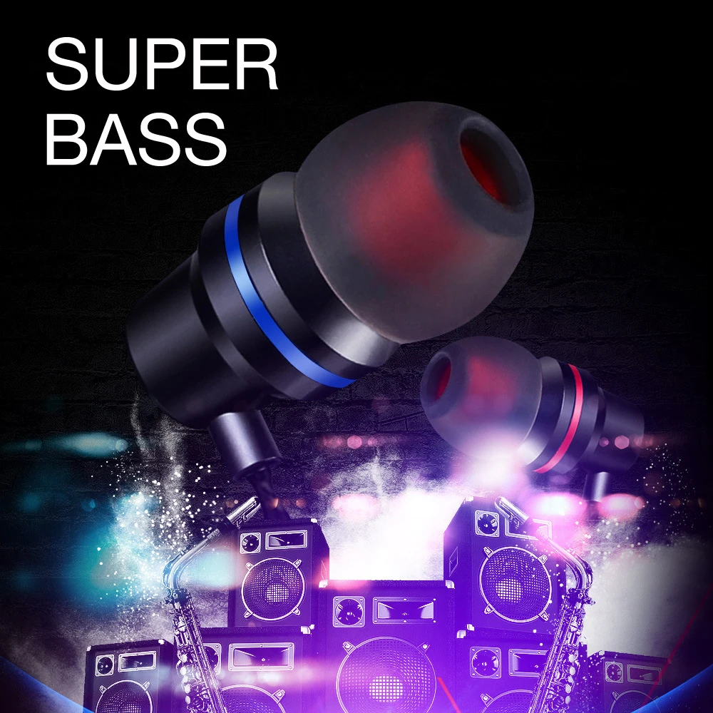 3 5 мм Металлические Наушники 4D сабвуфер наушники HIFI DJ наушники-вкладыши с