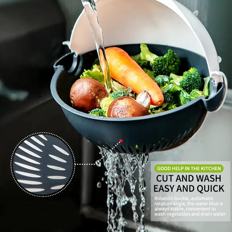 Пищевая нержавеющая сталь овощерезка со сливной корзиной многофункциональная