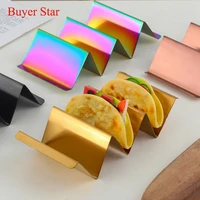 3 grids stainless steel taco shell holder taco stand plate protector bracket tray food holder mexican pancake rack stand holds