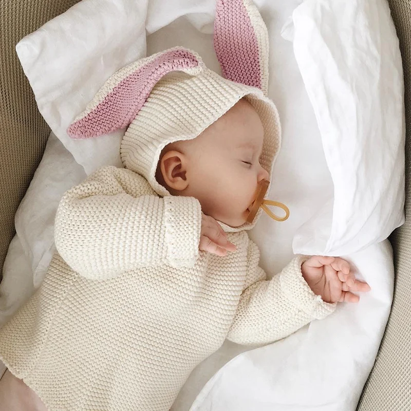 Одежда для маленьких девочек с заячьими ушками зимнее пальто капюшоном