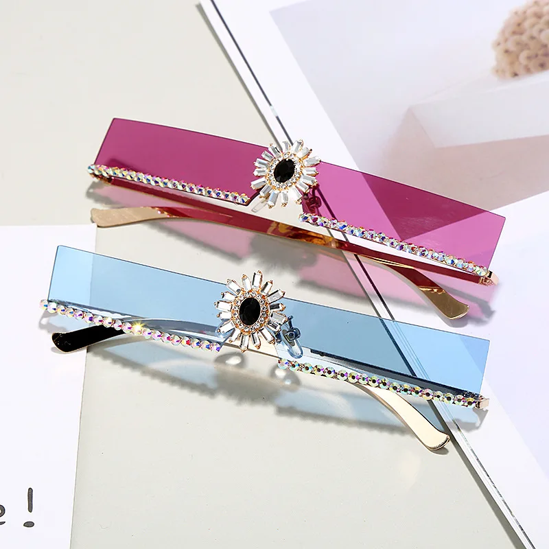 MINCL/2020 прямоугольные стразы солнцезащитные очки для женщин модные панк алмазные