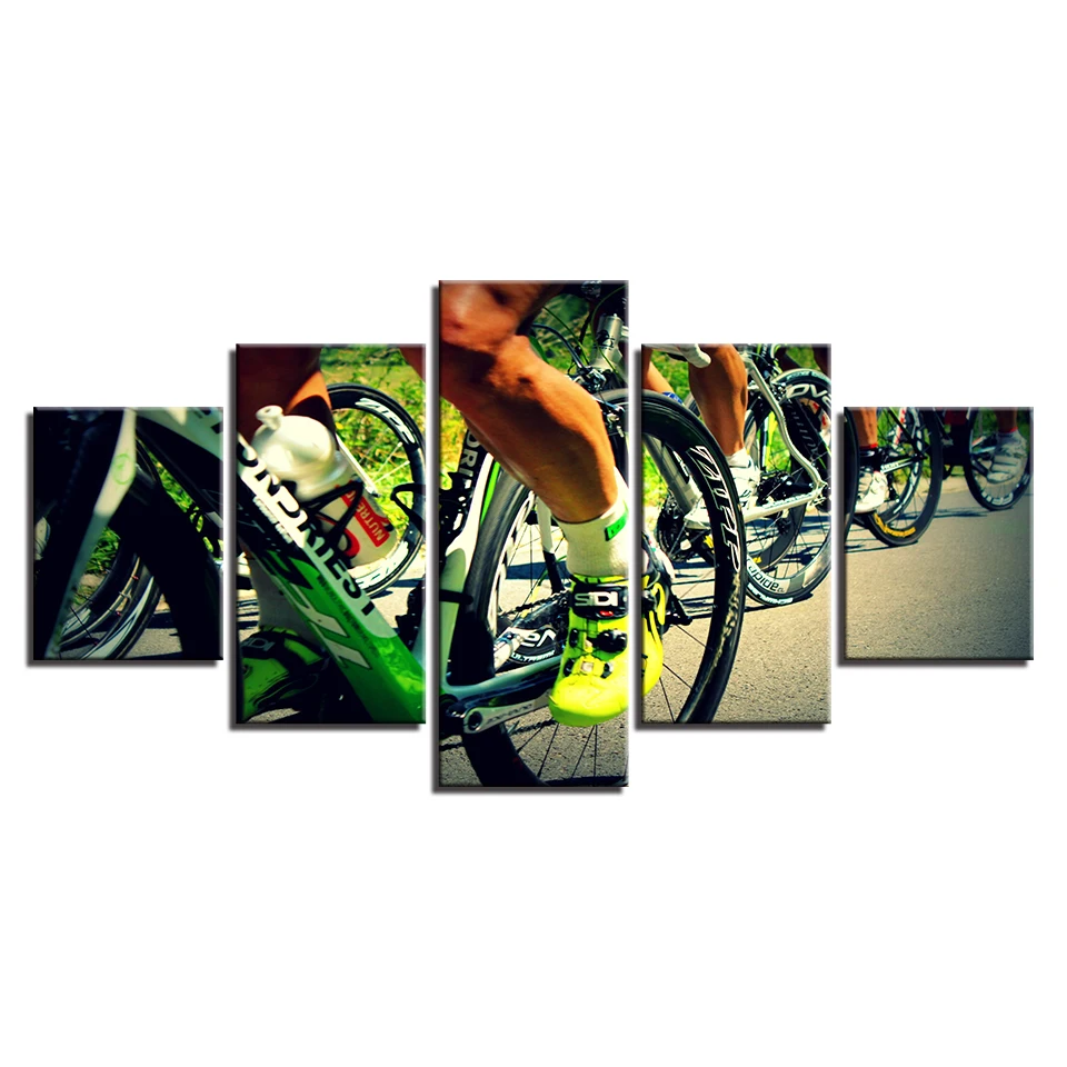 5 шт. велосипедные кросс кантри виды спорта картины для спортзала холст
